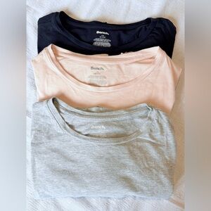 Bench Women Casual T-Shirt Trio in Navy Blue, Light Gray and Dusty Pink.